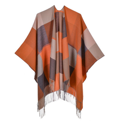 Chal Retro Grueso y Cálido con Textura Jacquard - Estilo Vintage Elegante - Image 38