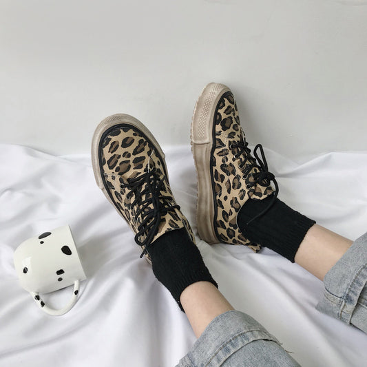 Zapatillas Casuales con Estampado de Leopardo