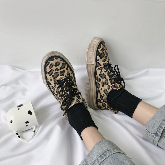 Zapatillas Casuales con Estampado de Leopardo
