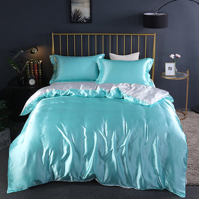 Juego de Cama Funda Nórdica Seda de Hielo Color Puro Verano - Image 13