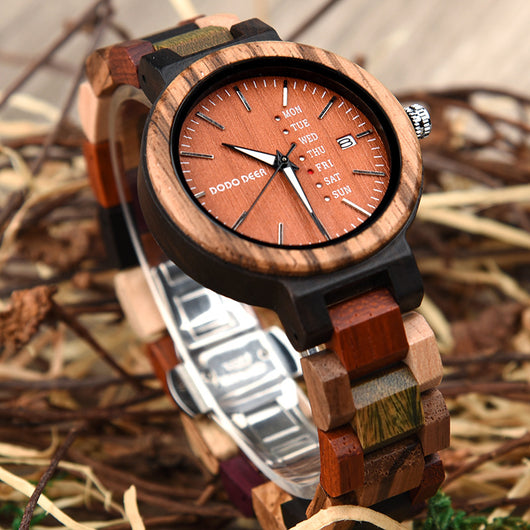 Reloj de Pareja Estilo Europeo Americano con Calendario de Madera - Image 11