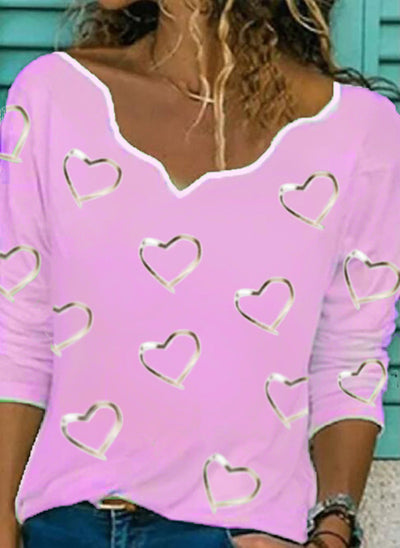 Playera Estampada Cuello V Manga Larga Versátil - Image 10