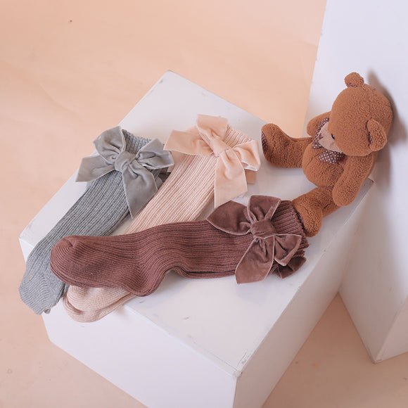 Calcetines de Lana para Bebé con Moño