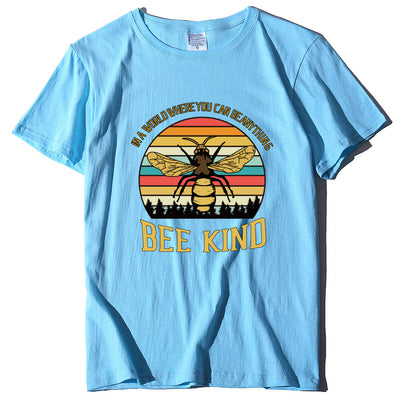 Camiseta Suelta Estampado Abeja con Letras - Diseño Moderno y Cómodo - Image 3
