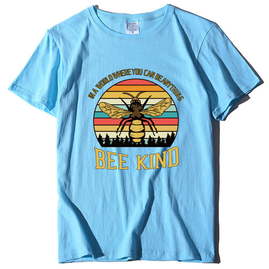 Camiseta Suelta Estampado Abeja con Letras - Diseño Moderno y Cómodo - Image 3