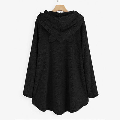 Suéter Reversible de Terciopelo con Capucha y Estampado de Gato - Image 2