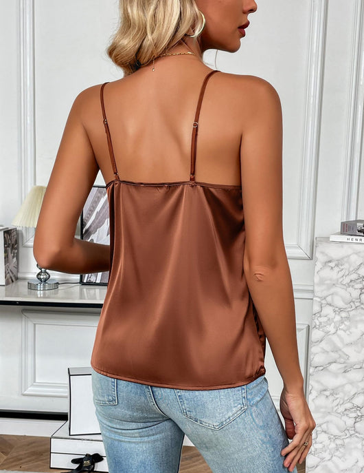 Blusa Tipo Tank Top de Seda con Tirantes Ajustables para Mujer - Image 31