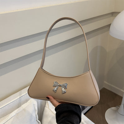 Bolsa de Hombro Minimalista Texturizada con Detalle de Moño Elegante - Image 4