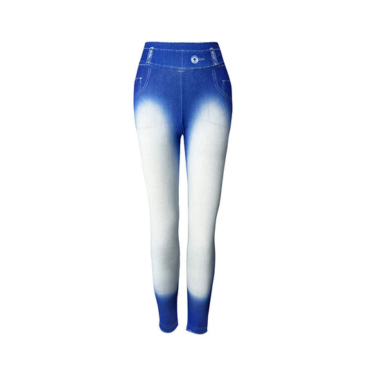 Pantalones de Yoga Slim Fit en Denim con Estampa Compasión y Bolsillo para Mujer - Image 4