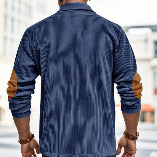 Camiseta Manga Larga de Pana para Hombre - Primavera y Otoño - Image 26