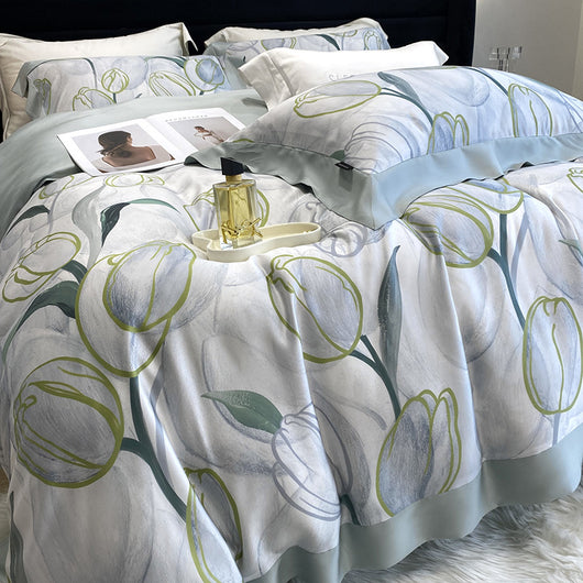 Juego de Sábanas Lyocell Estampado Floral - 4 Piezas - Image 9