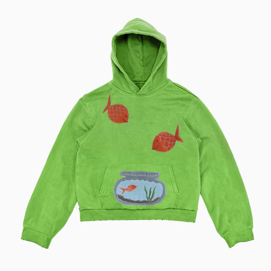 Sudadera con Capucha Patchwork Goldfish Estilo Urbano