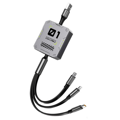 Cable de Carga Rápida 3 en 1 - 100W con Conector Telescópico - Image 5