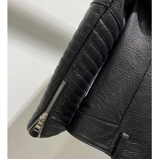 Chaqueta de Cuero Acolchada Cropped para Hombre - Image 13