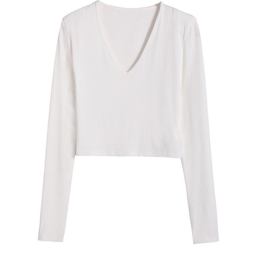Blusa de Manga Larga con Hombreras Otoñal, Cuello en V - Image 4