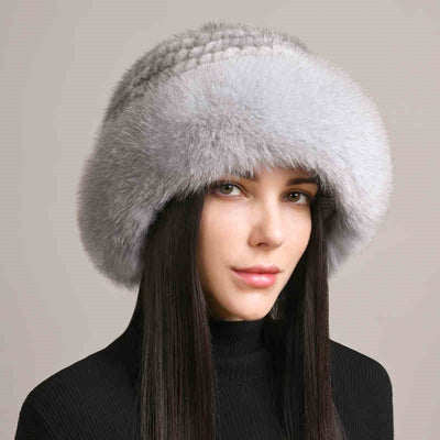 Gorro de Visón Trenzado para Mujer - Abrigo Elegante de Invierno - Image 8