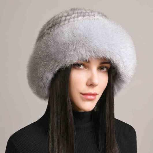 Gorro de Visón Trenzado para Mujer - Abrigo Elegante de Invierno - Image 8