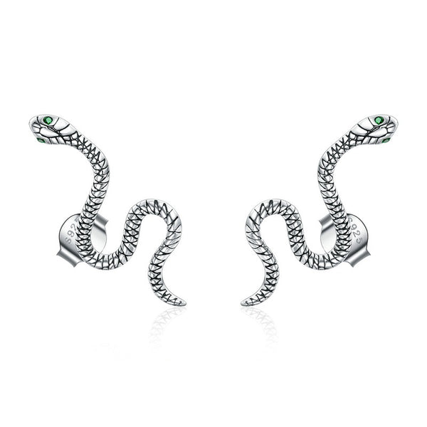 Aretes de Circón Verde con Diseño de Serpiente para Niñas - Image 4
