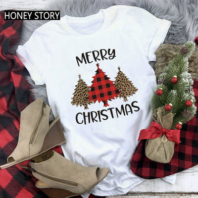 Playera Navideña Roja para Parejas - Diseño Reno y Santa - Image 37