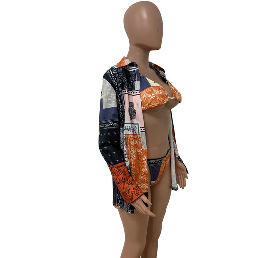 Conjunto de Bikini Deportivo con Capa para Mujer - Tres Piezas - Image 6