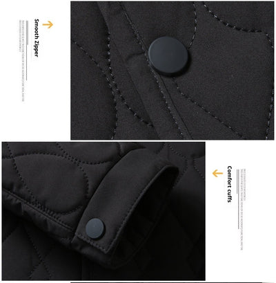 Chaqueta Acolchada de Negocios con Diseño Geométrico para Hombre - Image 14