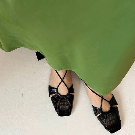 Sandalias Romanas Huecas de Punta Cuadrada - Diseño Versátil - Image 12