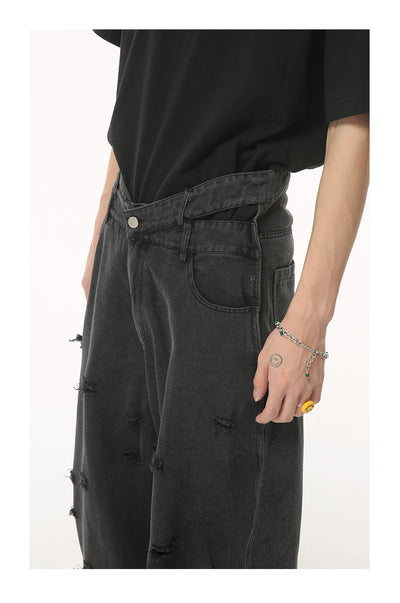 Pantalones Vaqueros Rotos Ancho Estilo Otoño para Hombre - Image 4
