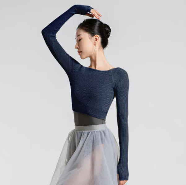 Polera de Danza Acanalada Elástica para Ballet y Práctica