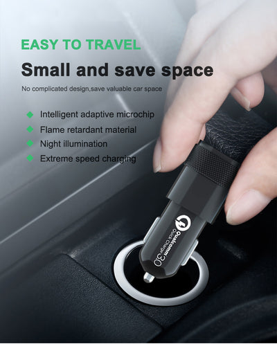 Cargador Dual USB-C PD de Aluminio para Auto