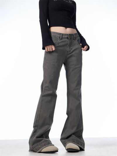 Pantalones Skinny Retro Talle Alto Elásticos con Bota Acampanada para Mujer - Image 26