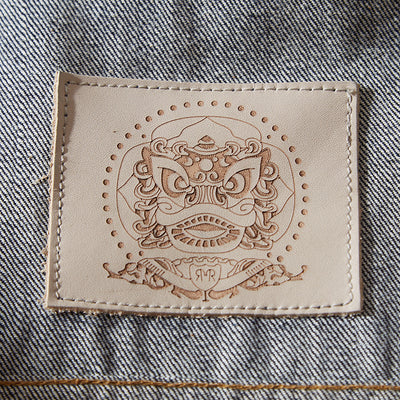 Chaqueta Suelta Estilo Japonés Retro con Orilla Roja en Tela Cruda - Image 10