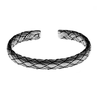 Pulsera de Plata Tejida a Mano con Diseño Vintage Retorcido - Image 3