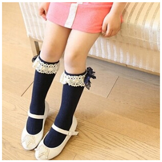 Calcetines Altos Princesa con Moño de Encaje Dulce - Image 12