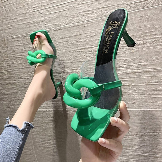 Sandalias de Tacón Medio con Hebilla para Mujer - Image 6