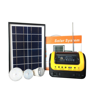 Radio Portátil Solar con Bluetooth, Lámpara LED Integrada