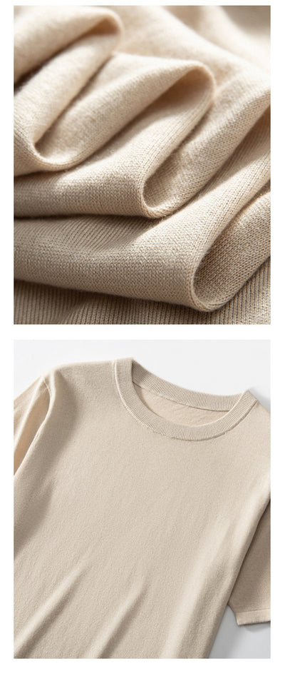 Camiseta Manga Corta Hombre Seda de Mora y Cachemira Suave Verano - Image 17