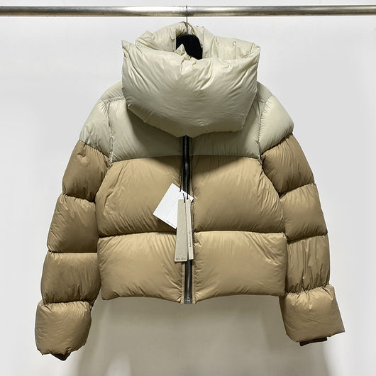 Chaqueta Temperament Blanca de Plumas de Pato con Cuello Alzado y Cierre - Image 20