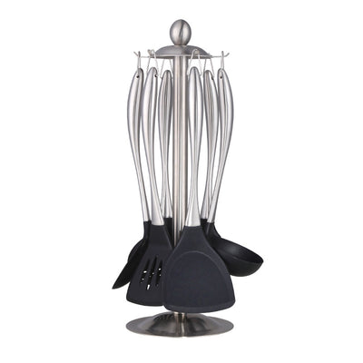 Set de 7 Piezas Sartén Antiadherente Wok con Espátula Acero Inoxidable y Soporte - Image 12