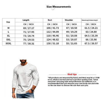 Camiseta Henley de Manga Larga para Hombre - Primavera y Otoño - Image 13