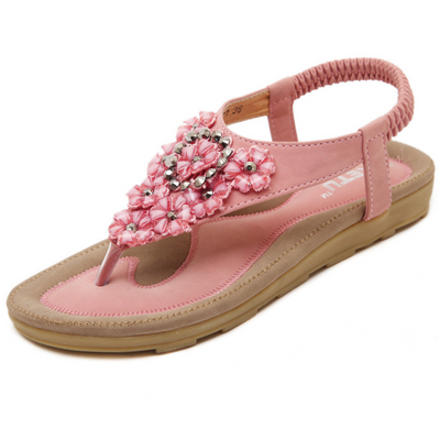 Sandalias Planas para Mujer con Strass Floral - Tallas Grandes Verano - Image 9