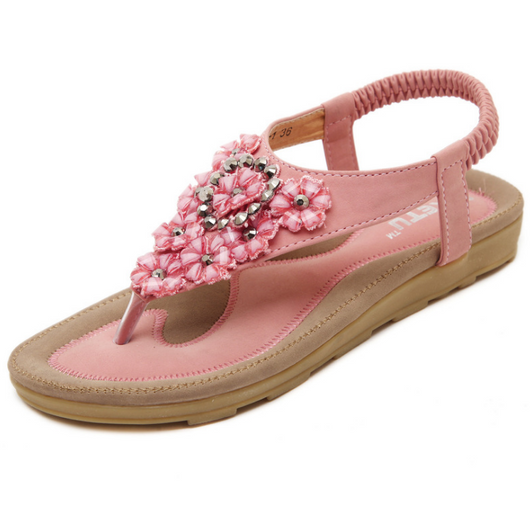 Sandalias Planas para Mujer con Strass Floral - Tallas Grandes Verano - Image 9