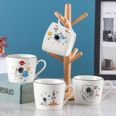 Taza de Cerámica Astronauta Espacial - Diseño Cartoon Planeta - Image 9