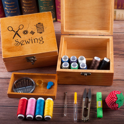 Caja de Costura Portátil de Madera con Agujas y Accesorios - Image 5