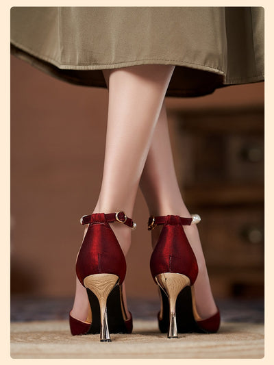 Sandalias de Perla con Tacón Stiletto para Mujer - Talla Pequeña - Image 27