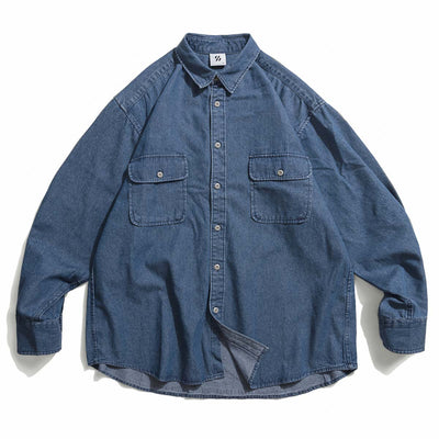 Camisa Denim Suelta Casual de Moda