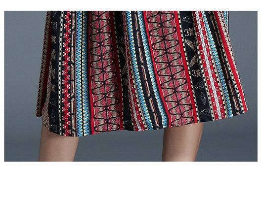 Vestido Retro de Cintura Alta con Bloques de Color y Detalles Bordados - Image 17