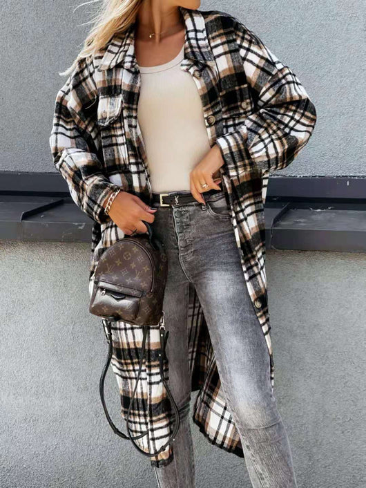 Camisa Cuadriculada Oversized de Largo Extendido - Image 10