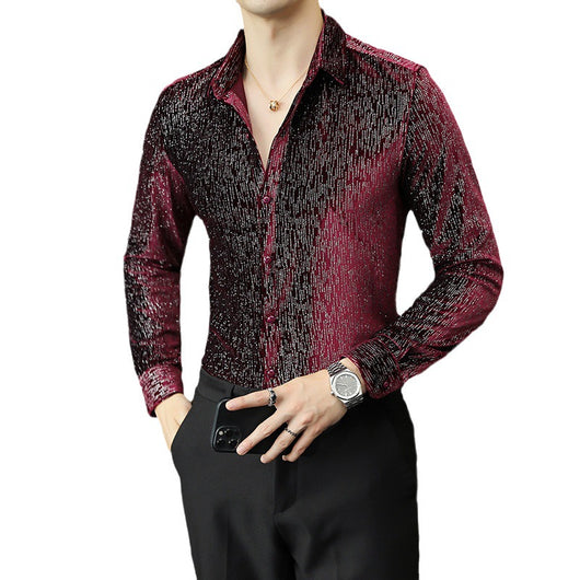 Camisa Slim Fit Brillante para Hombre - Estilo Personalidad - Image 4