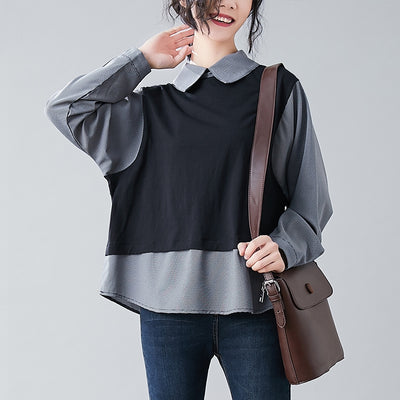 Blusa Cuadrille Tallas Grandes Suelta y Fresca con Doble Capa - Image 7