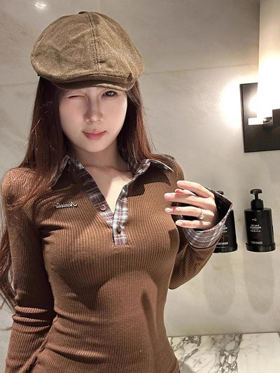 Polo Manga Larga Entallado Estilo Hot Girl - Playera Base Elegante - Image 16